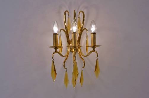 Bronze sconces Andre Arbus for Veronese set of 6, 1940`s, French